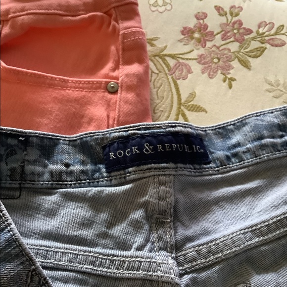 Rock& Republic & No Boundries bundle shorts 2 pair peach high rise & jean - Picture 11 of 14